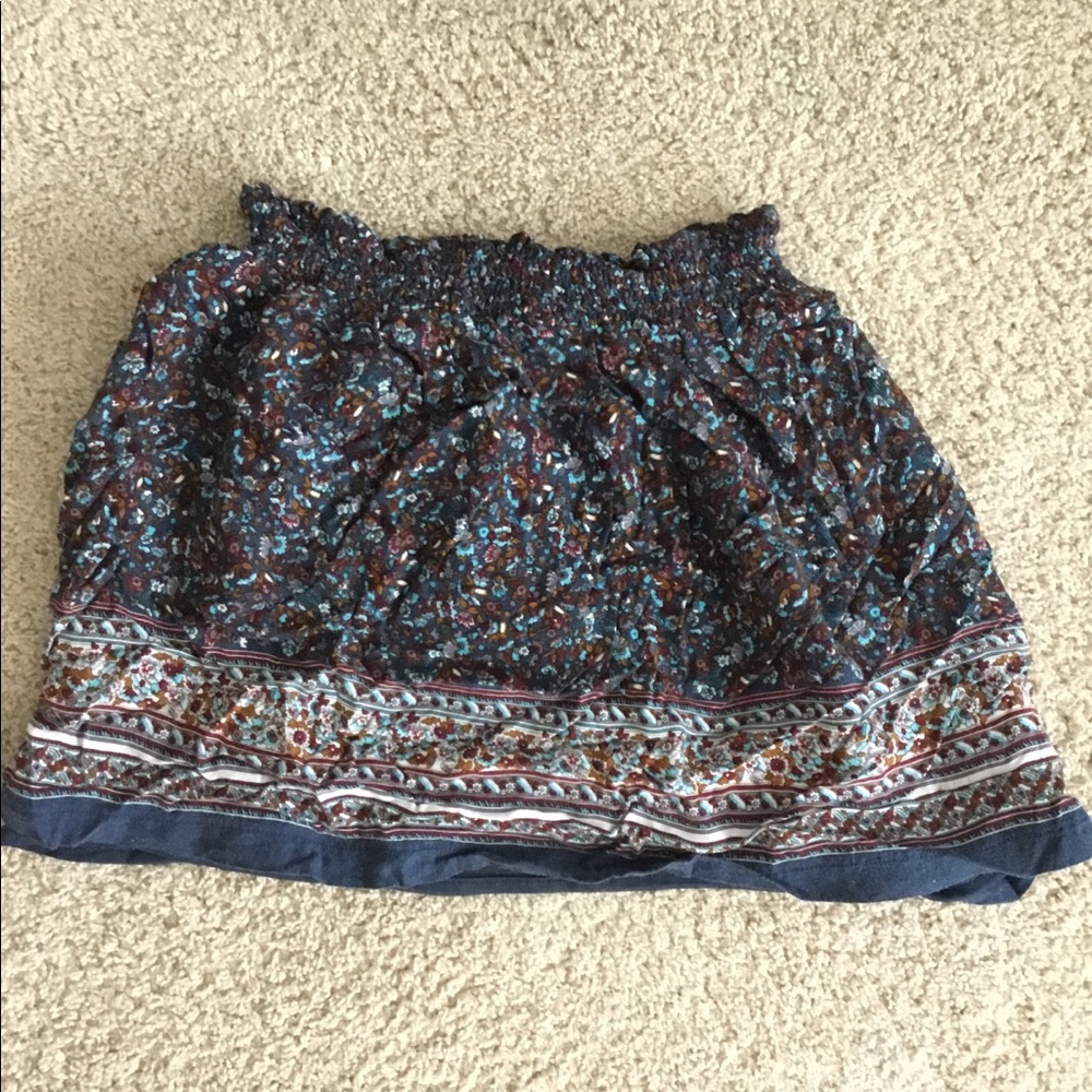 Floral rayon mini skirt